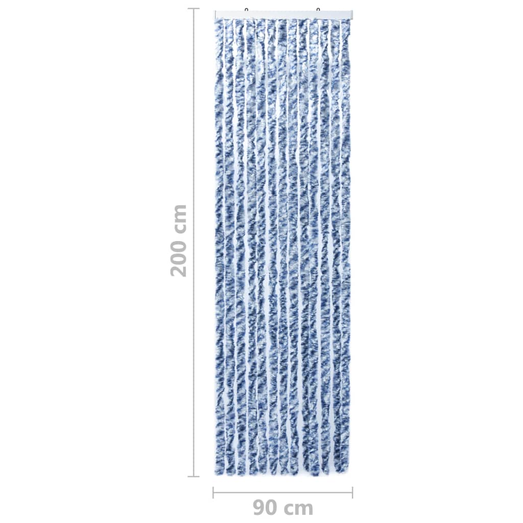 vidaXL Moustiquaire Bleu et blanc 90x200 cm Chenille