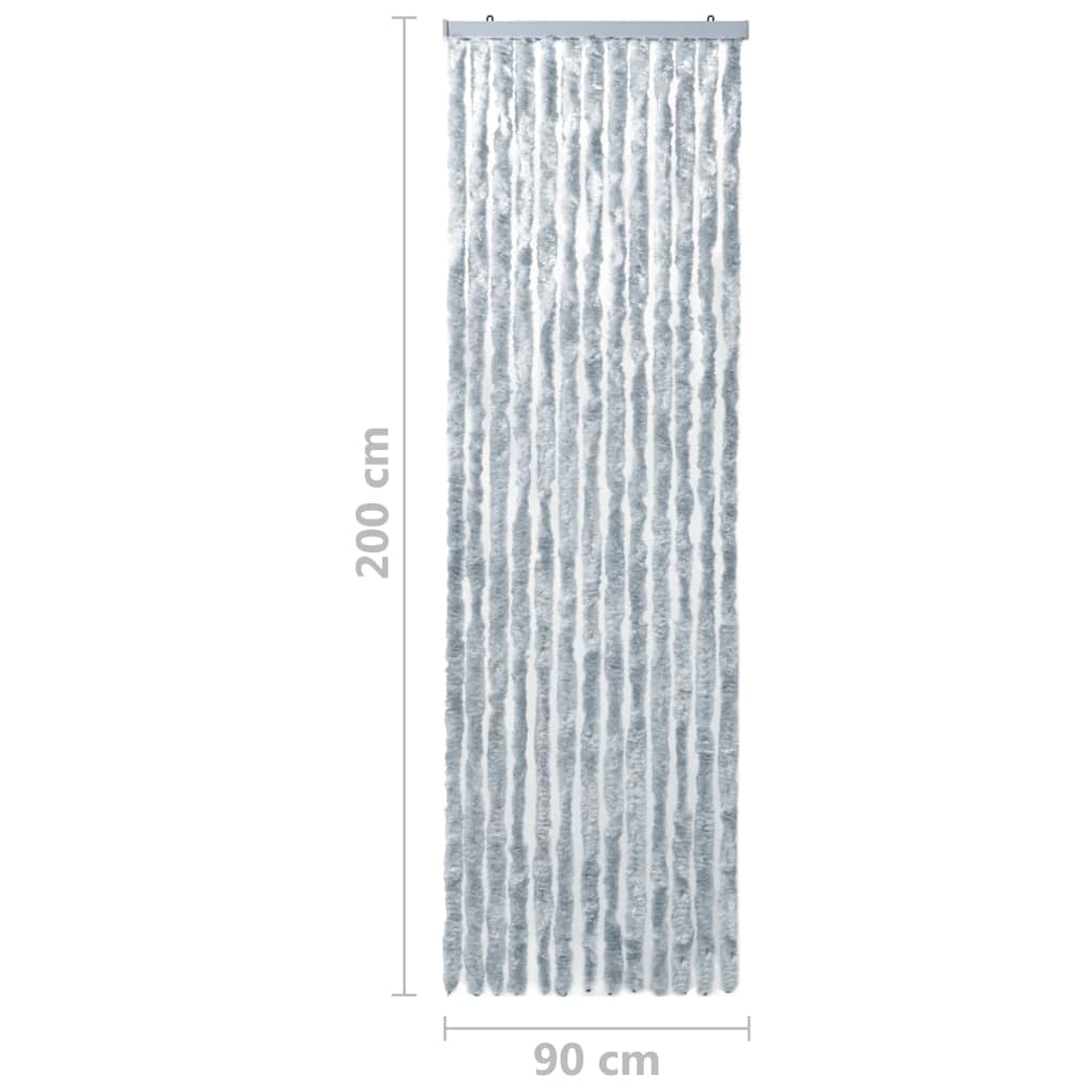 vidaXL Moustiquaire Blanc et gris 90x200 cm Chenille