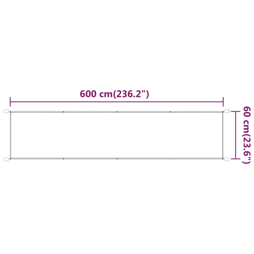 vidaXL Auvent vertical Anthracite 60x600 cm Tissu oxford