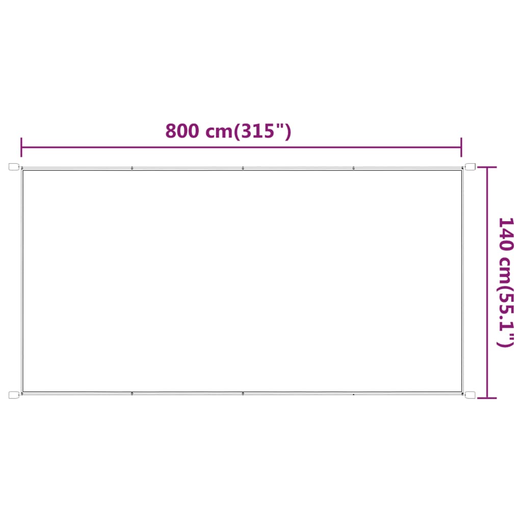 vidaXL Auvent vertical Beige 140x800 cm Tissu oxford