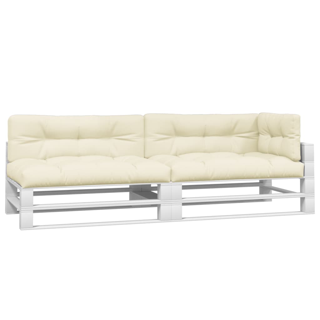 vidaXL Coussins de palette 5 pcs crème tissu