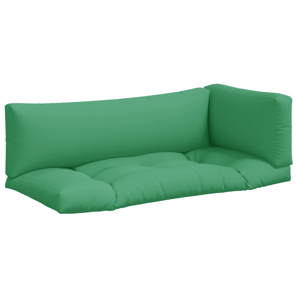 vidaXL Coussins de palette 3 pcs vert tissu