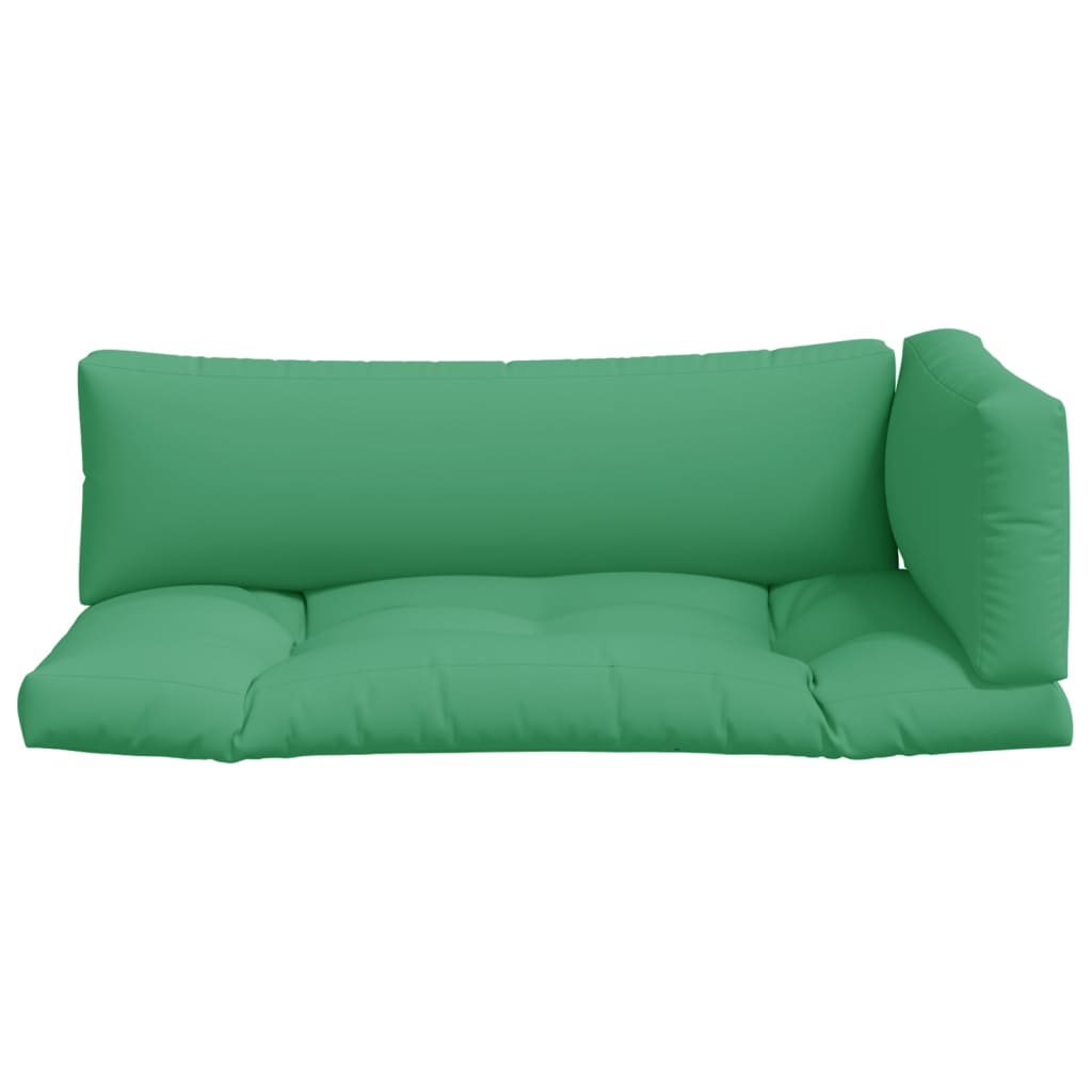 vidaXL Coussins de palette 3 pcs vert tissu