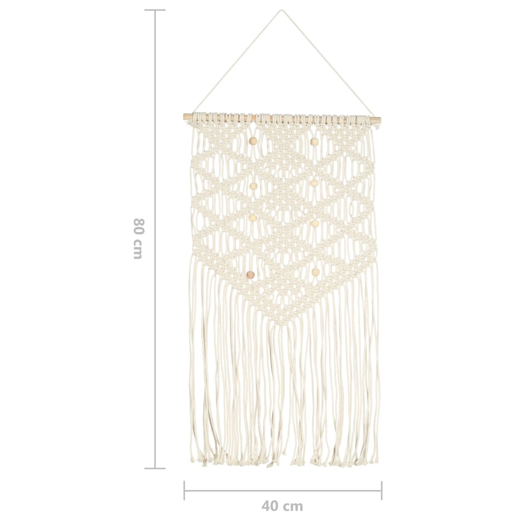 vidaXL Cintre mural en macramé 40x80 cm Coton