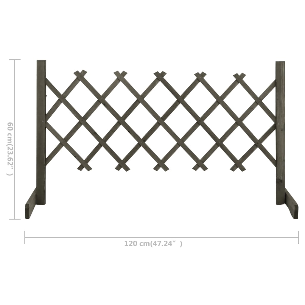 vidaXL Clôture en treillis de jardin Gris 120x60 cm Bois de sapin
