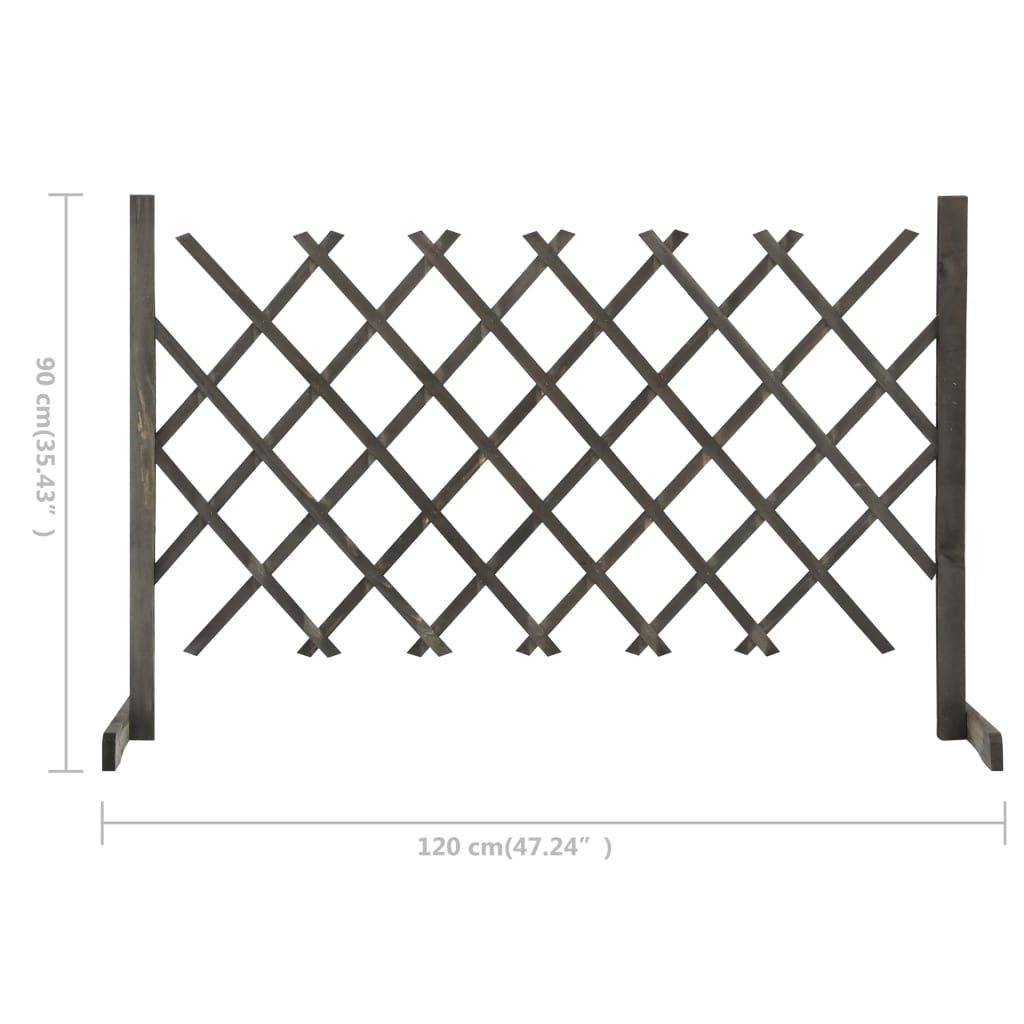 vidaXL Clôture en treillis de jardin Gris 120x90 cm Bois de sapin