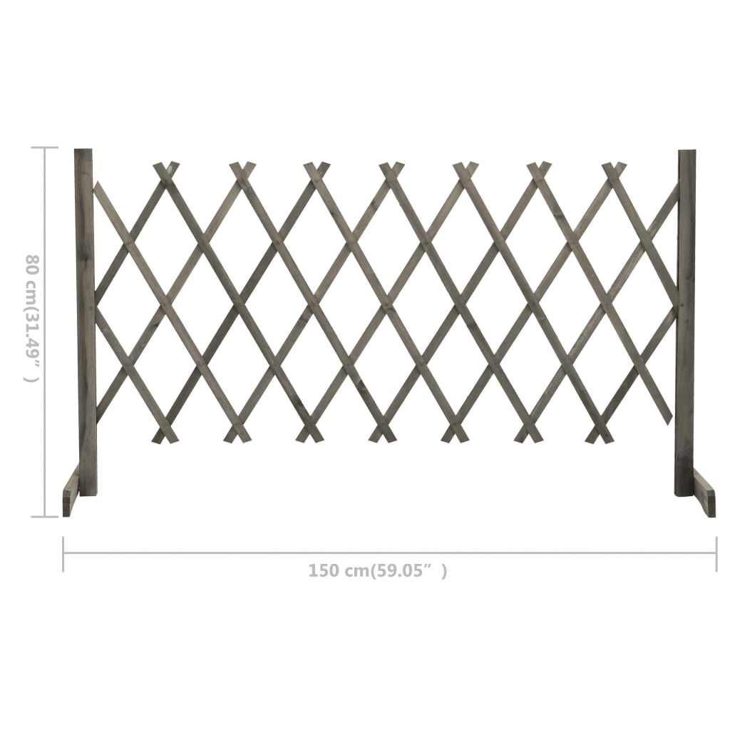 vidaXL Clôture en treillis de jardin Gris 150x80 cm Bois de sapin