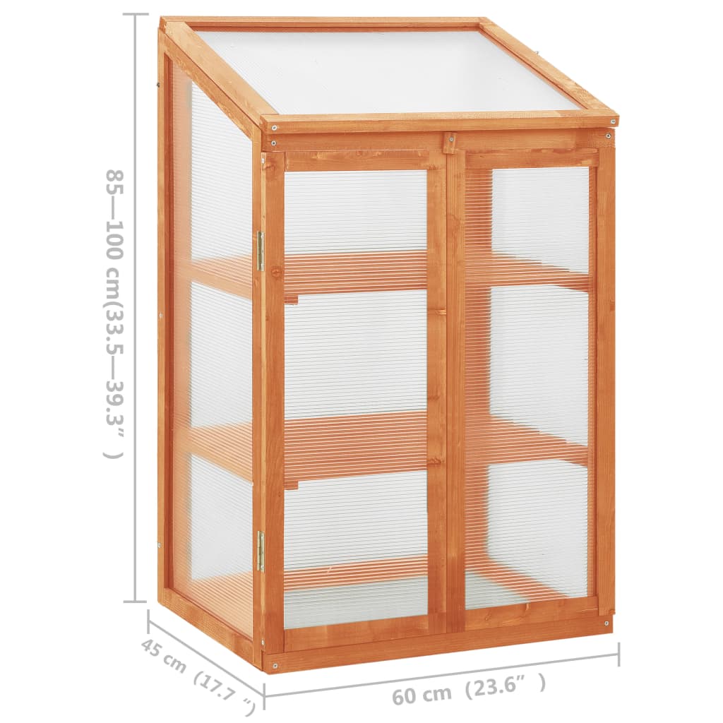 vidaXL Serre 60x45x100 cm Bois de sapin