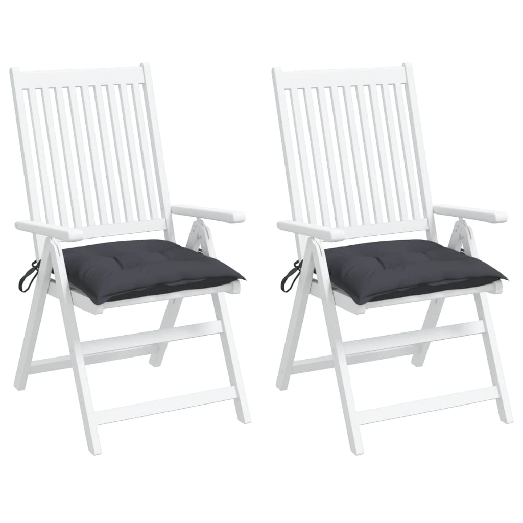 vidaXL Coussins de chaise 2 pcs anthracite 40x40x7 cm tissu oxford