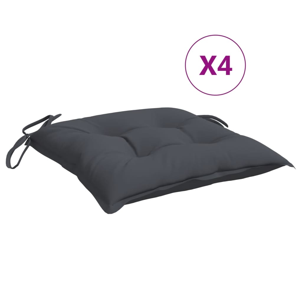 vidaXL Coussins de chaise 4 pcs anthracite 40x40x7 cm tissu oxford