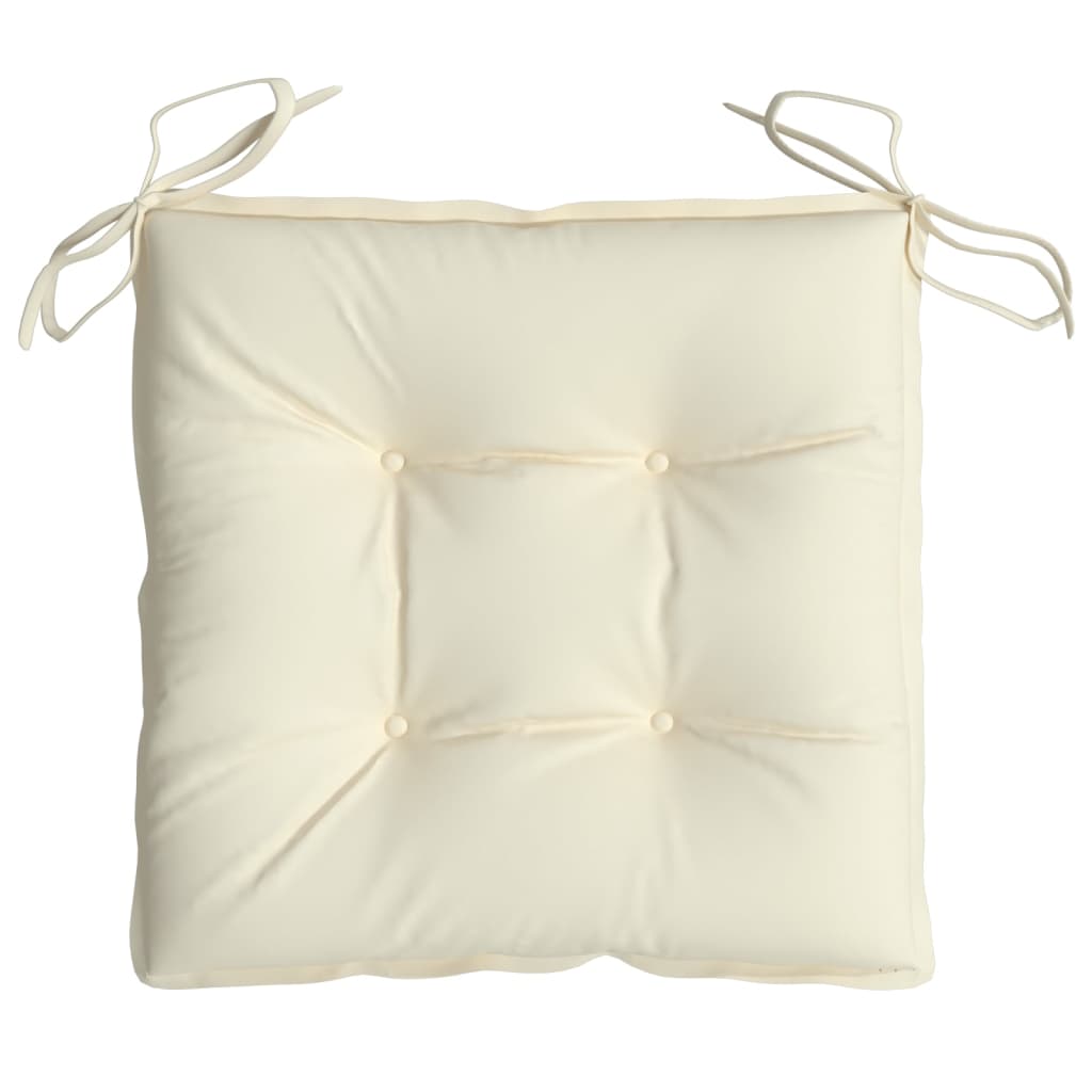 vidaXL Coussins de chaise 2 pcs blanc crème 40x40x7 cm tissu oxford
