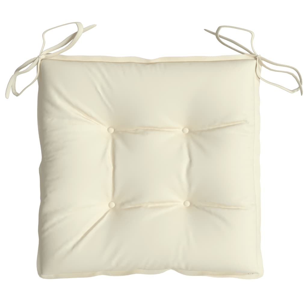 vidaXL Coussins de chaise 4 pcs blanc crème 40x40x7 cm tissu oxford