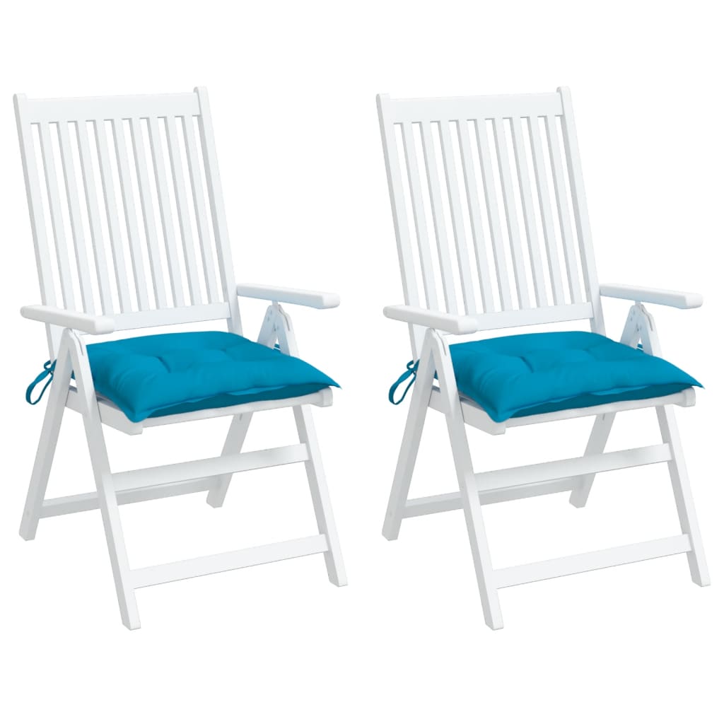 vidaXL Coussins de chaise 2 pcs bleu clair 40x40x7 cm tissu oxford