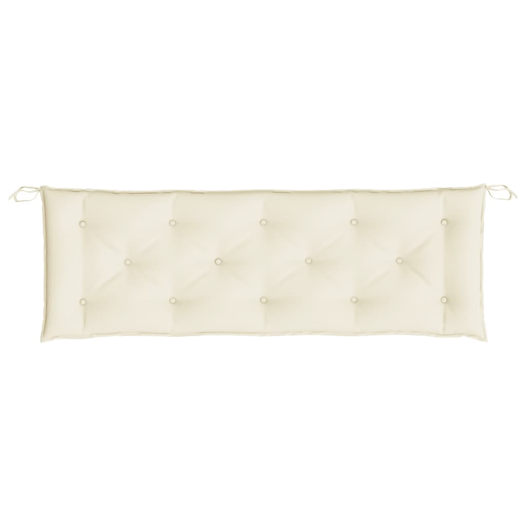 vidaXL Coussin de banc de jardin blanc crème 150x50x7 cm tissu oxford