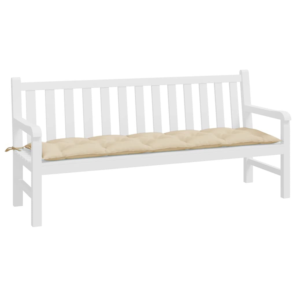 vidaXL Coussin de banc de jardin beige 180x50x7 cm tissu oxford