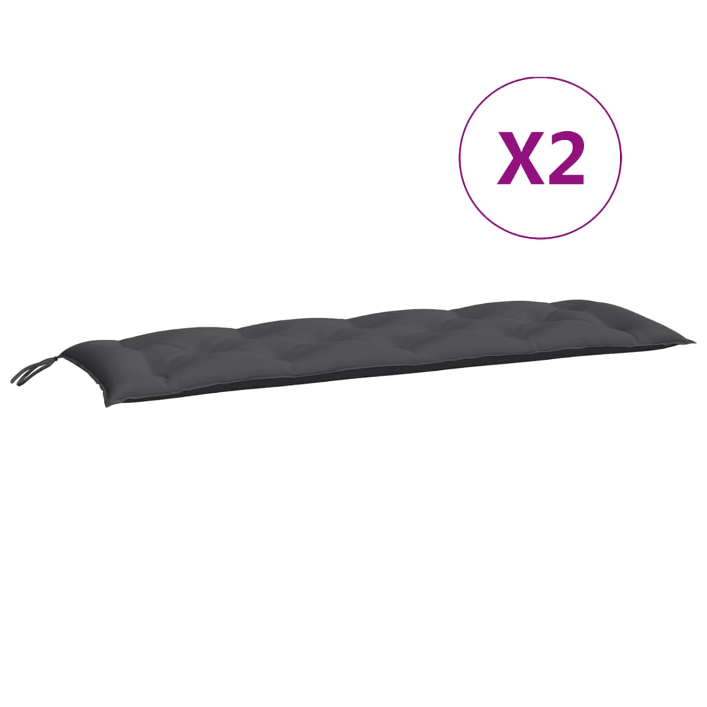 vidaXL Coussins de banc de jardin 2 pcs anthracite tissu Oxford