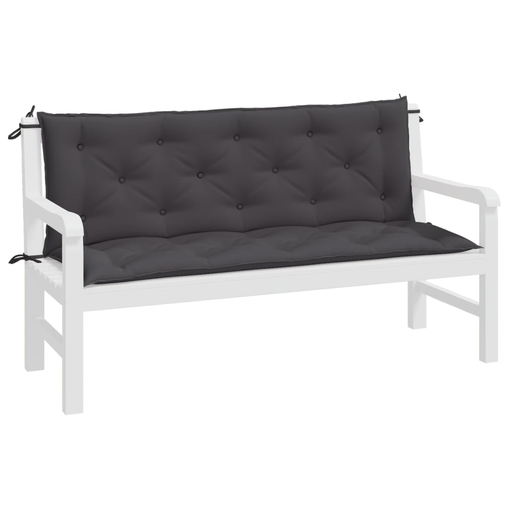 vidaXL Coussins de banc de jardin 2 pcs anthracite tissu Oxford
