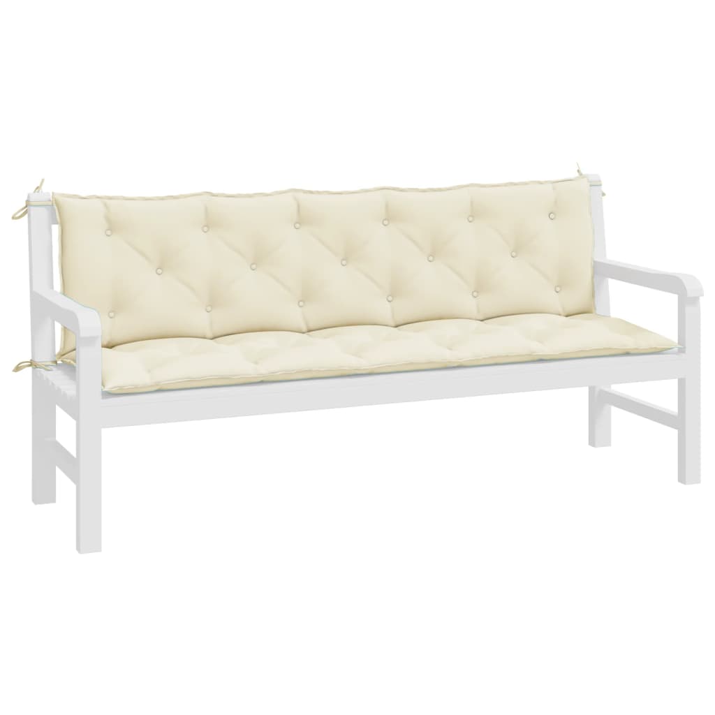 vidaXL Coussins de banc de jardin 2 pcs blanc crème tissu Oxford