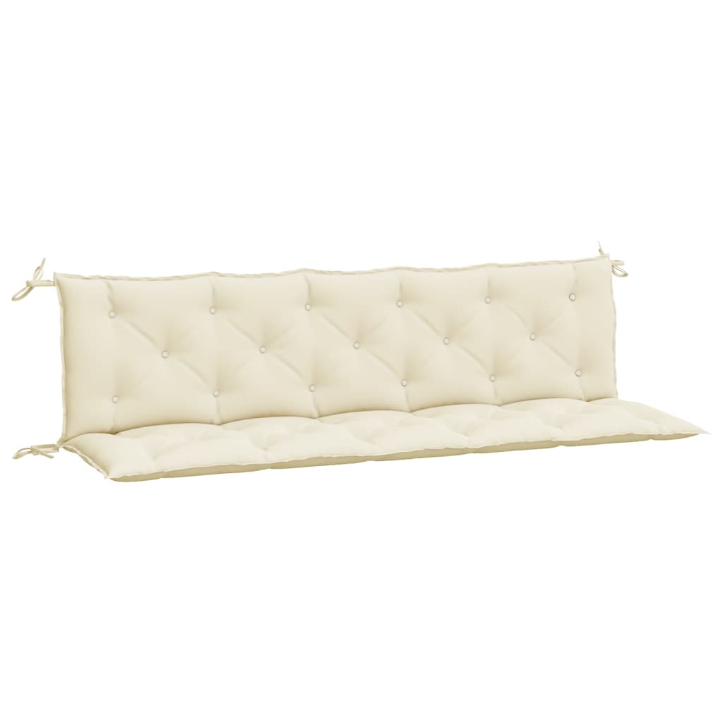vidaXL Coussins de banc de jardin 2 pcs blanc crème tissu Oxford