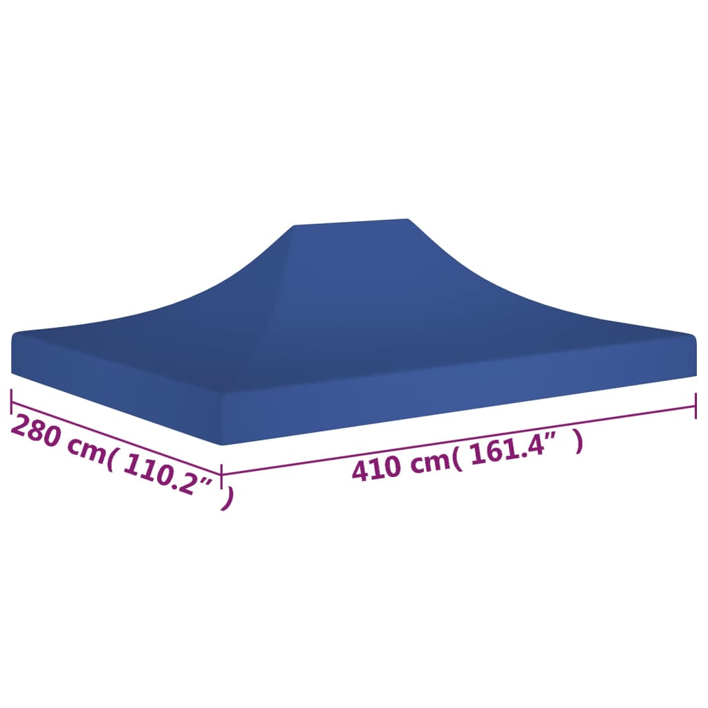 vidaXL Toit de tente de réception 4x3 m Bleu 270 g/m²