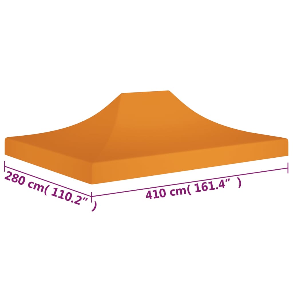 vidaXL Toit de tente de réception 4x3 m Orange 270 g/m²