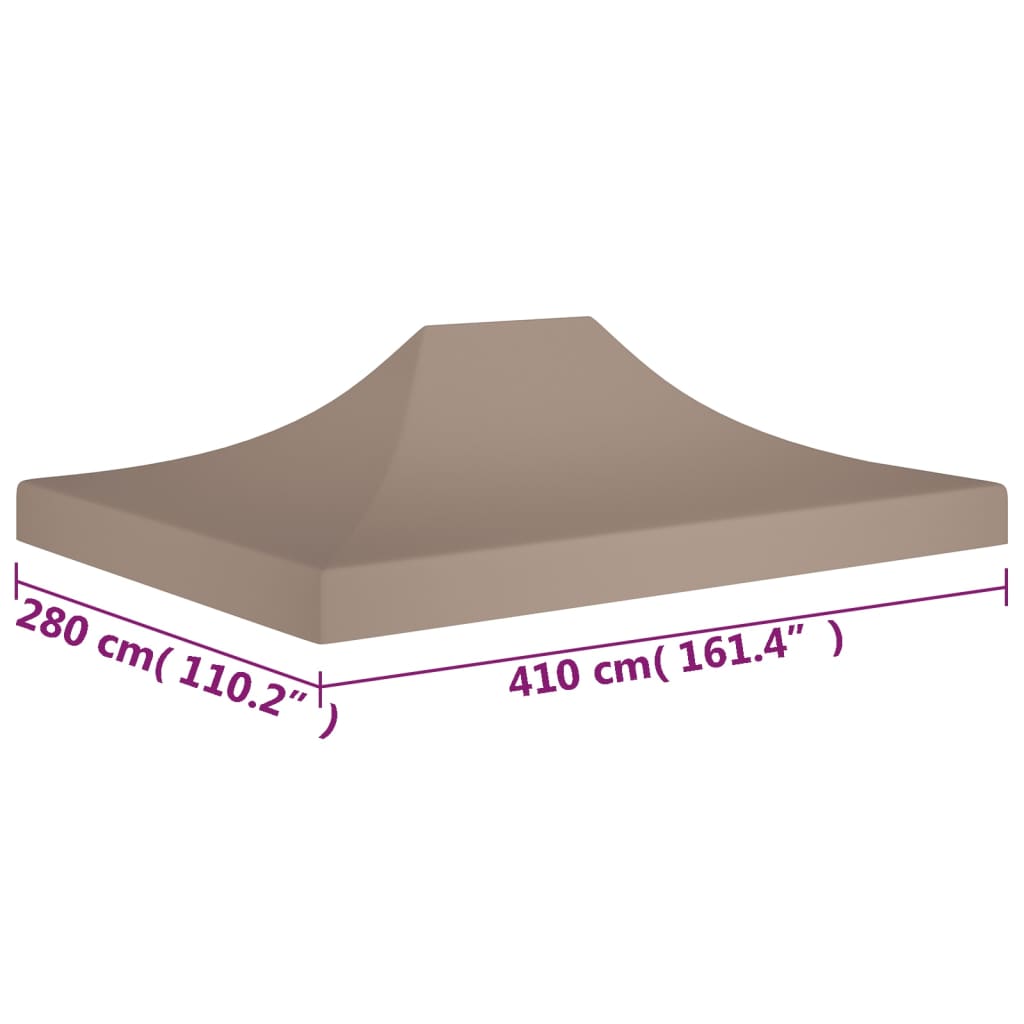 vidaXL Toit de tente de réception 4x3 m Taupe 270 g/m²