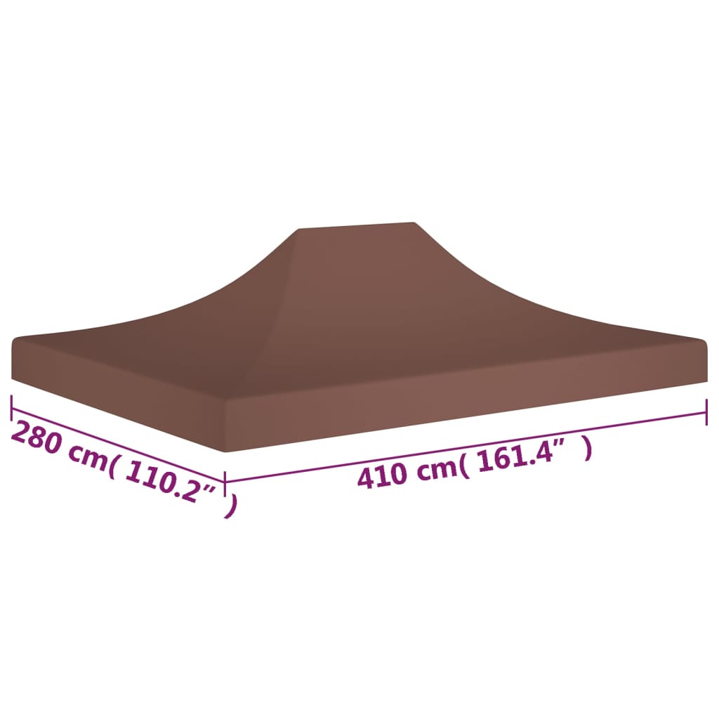 vidaXL Toit de tente de réception 4x3 m Marron 270 g/m²
