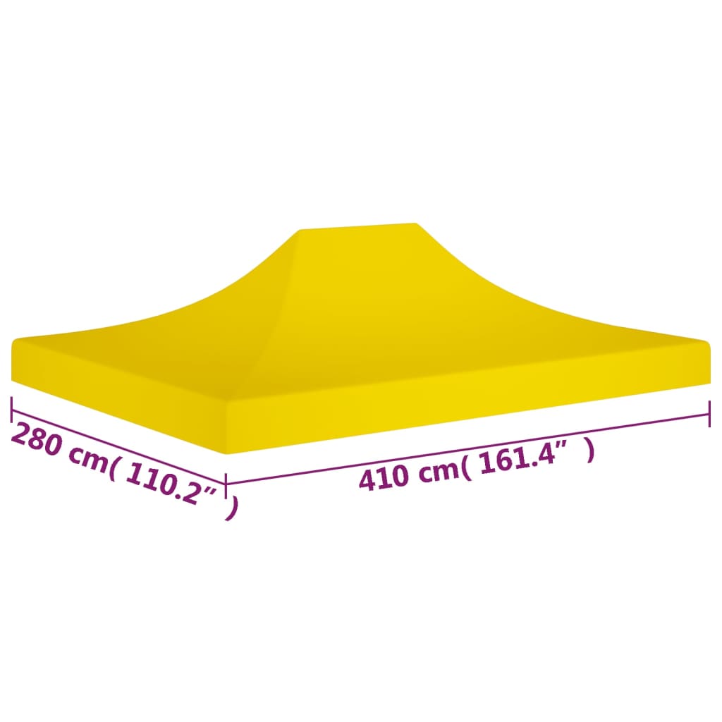 vidaXL Toit de tente de réception 4x3 m Jaune 270 g/m²
