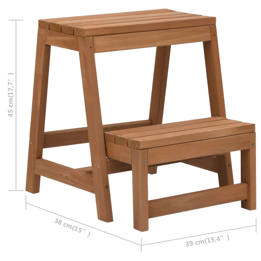 vidaXL Escabeau pliable Bois de sapin massif