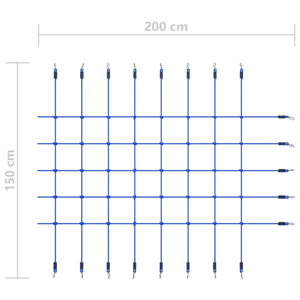 vidaXL Filet d'escalade 200x150 cm Bleu