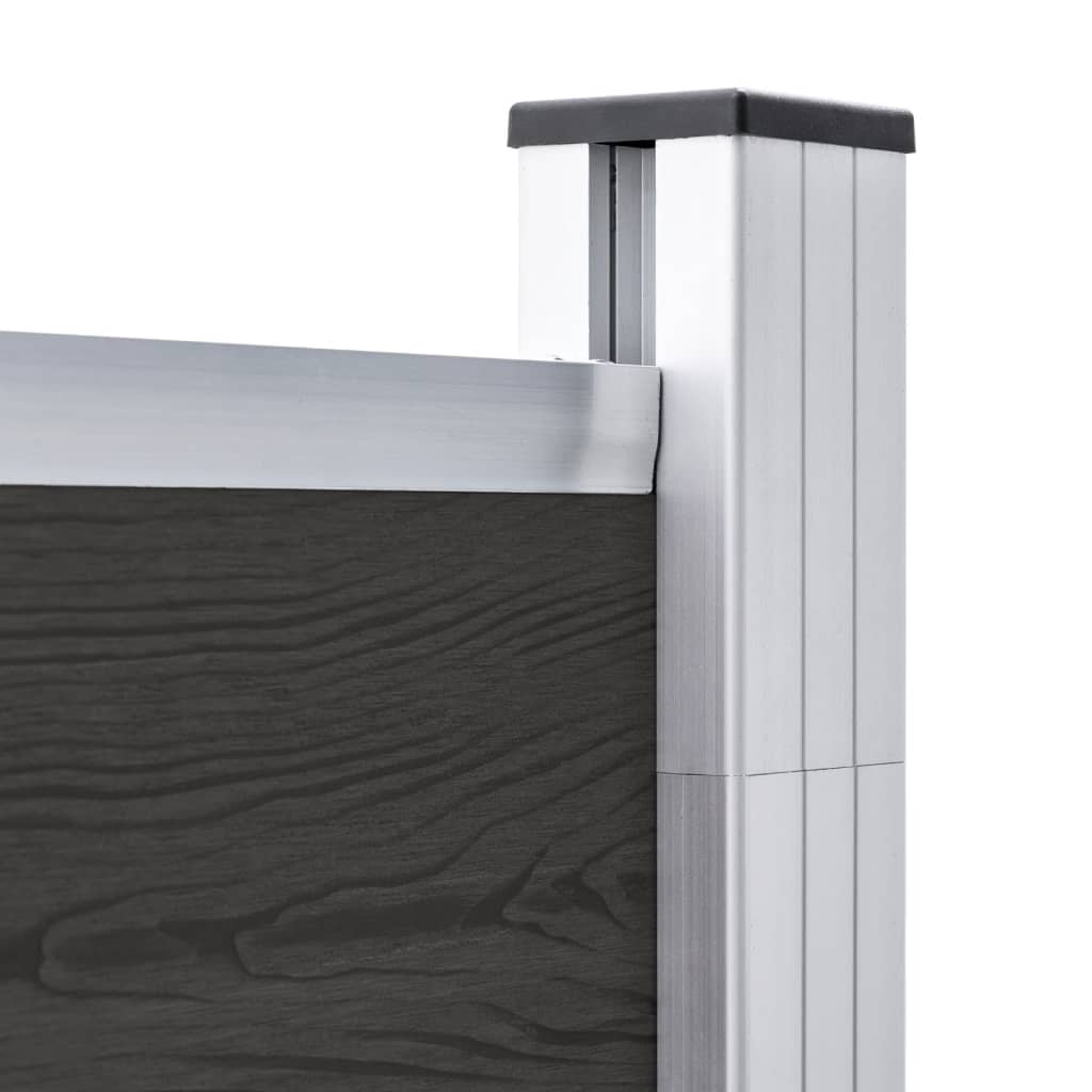 vidaXL Panneau de clôture WPC 180x186 cm Noir
