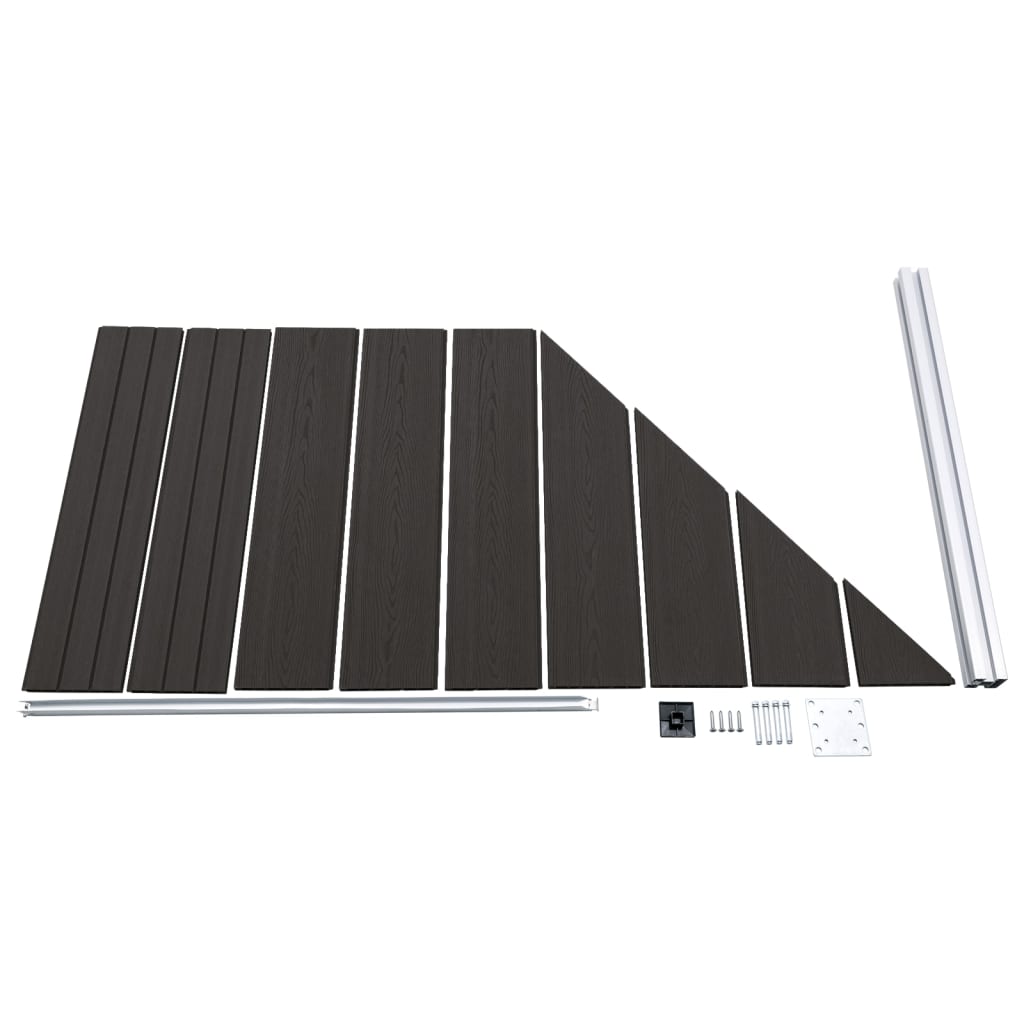 vidaXL Panneau de clôture WPC 95x(105-180) cm Noir