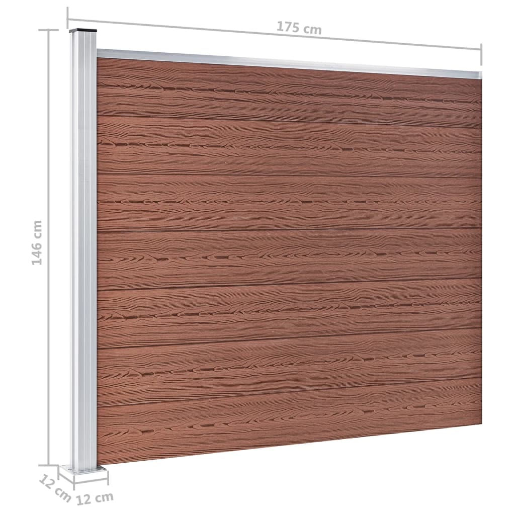 vidaXL Panneau de clôture WPC 175x146 cm Marron