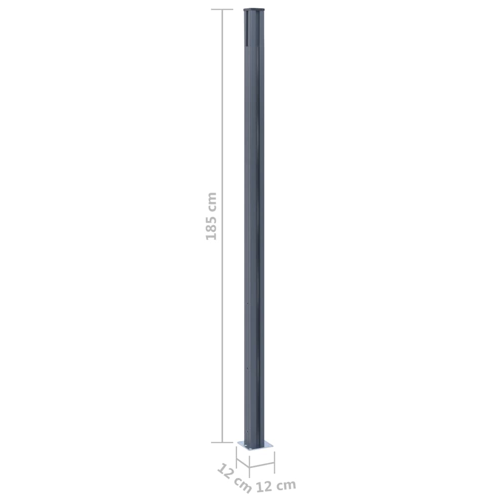 vidaXL Poteaux de clôture 2 pcs Gris foncé 185 cm Aluminium