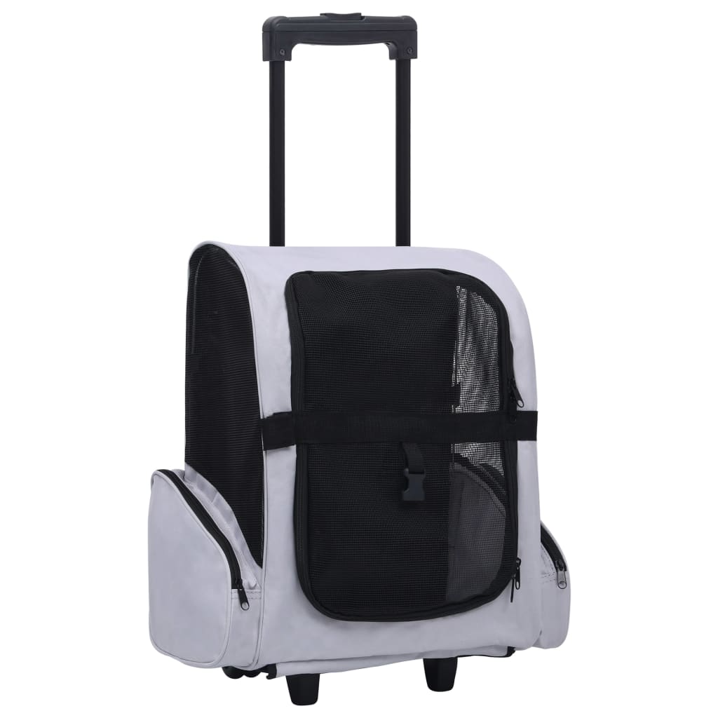 vidaXL Chariot polyvalent pliable pour animaux de compagnie Gris