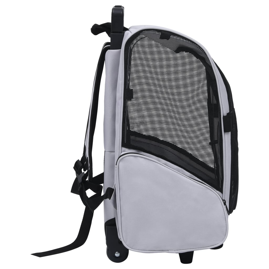 vidaXL Chariot polyvalent pliable pour animaux de compagnie Gris