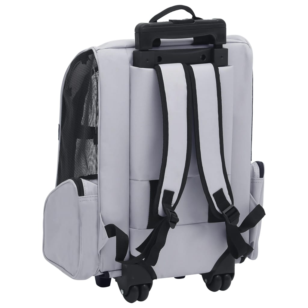 vidaXL Chariot polyvalent pliable pour animaux de compagnie Gris