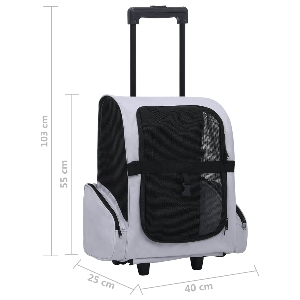 vidaXL Chariot polyvalent pliable pour animaux de compagnie Gris