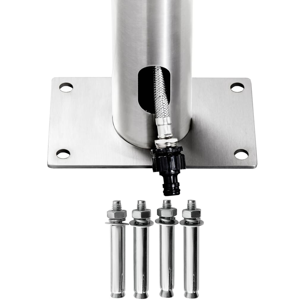 vidaXL Douche de jardin 220 cm Acier inoxydable