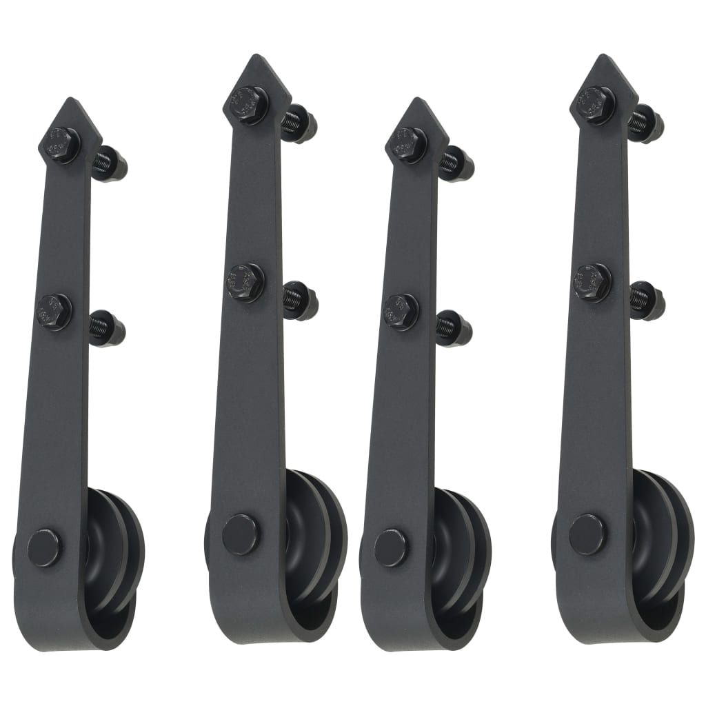 vidaXL Kits de fixation pour porte coulissante 2 pcs 200 cm Acier Noir
