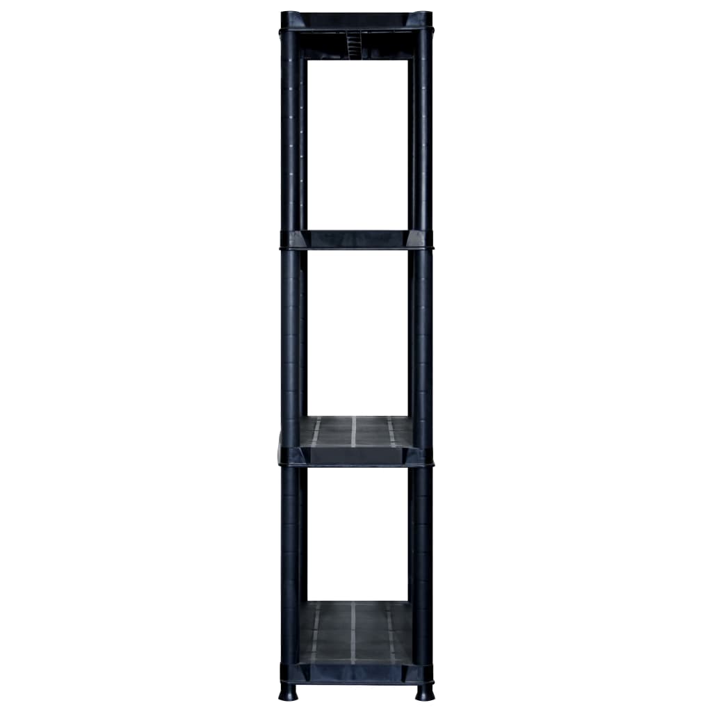 vidaXL Étagère de rangement à 4 niveaux Noir 122x30,5x130 cm Plastique