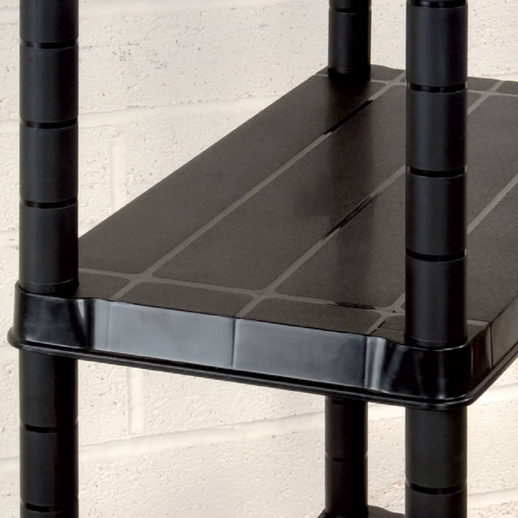 vidaXL Étagère de rangement à 4 niveaux Noir 122x30,5x130 cm Plastique