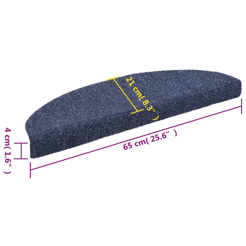 vidaXL Tapis autoadhésifs de marches 5 pcs Bleu 65x21x4 cm Aiguilleté