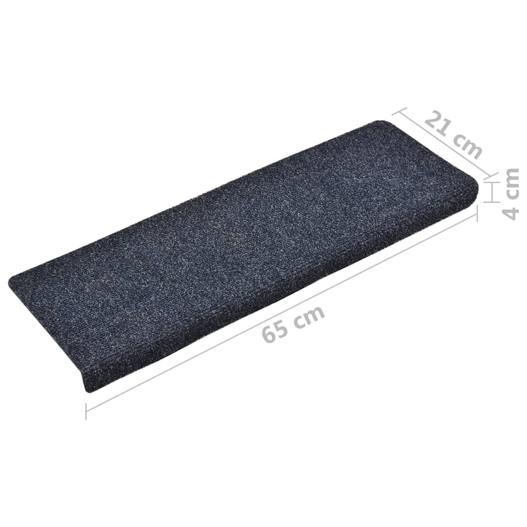 vidaXL Tapis d'escalier 5 pcs Tissu aiguilleté 65x21x4 cm Anthracite