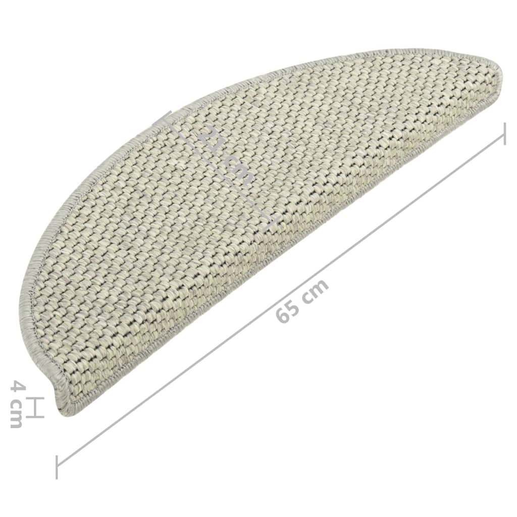 vidaXL Tapis d'escalier autocollants 15 pcs 65x21x4 cm Gris