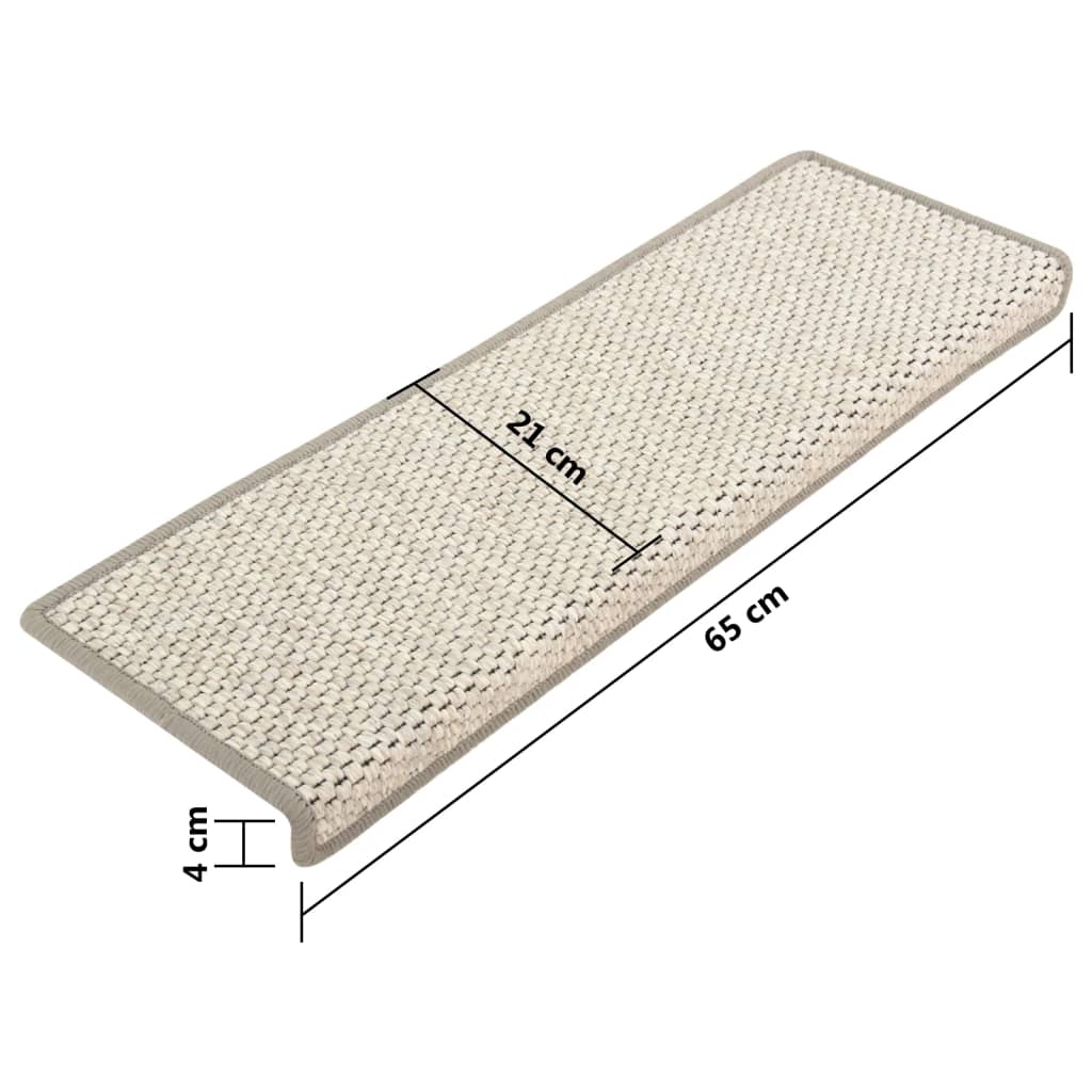vidaXL Tapis d'escalier autocollants 15 pcs 65x21x4 cm Argenté