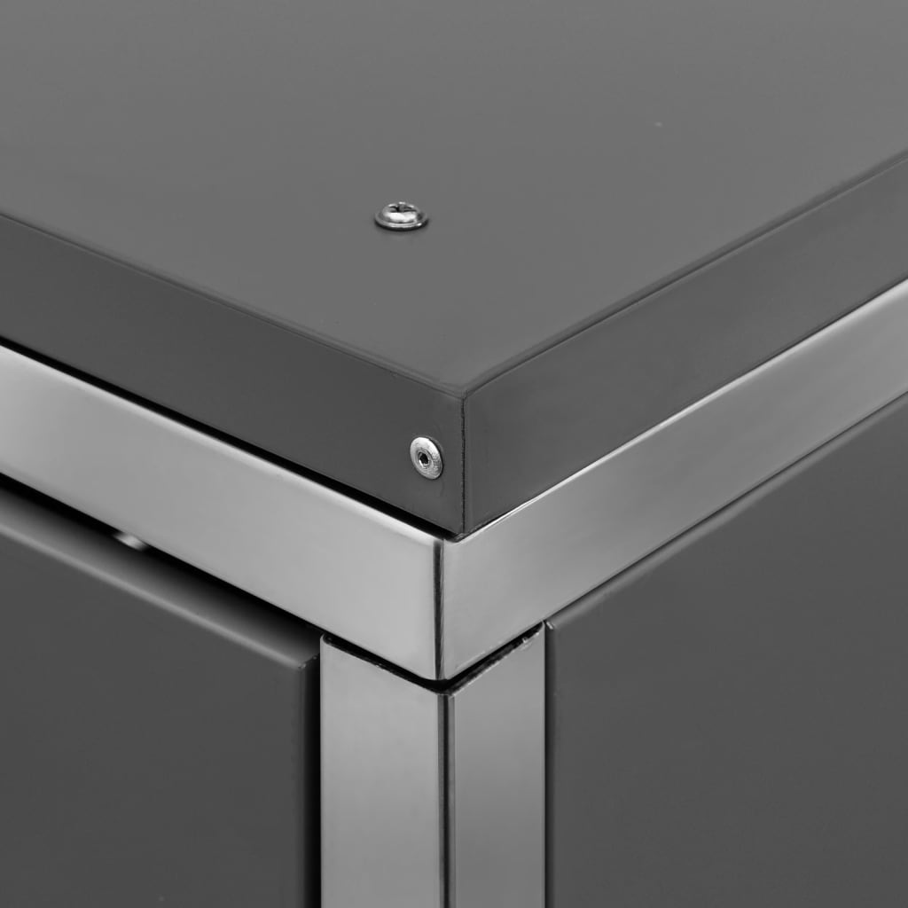 vidaXL Abri pour quatre poubelles 276,5x77,5x112,5 cm Inox
