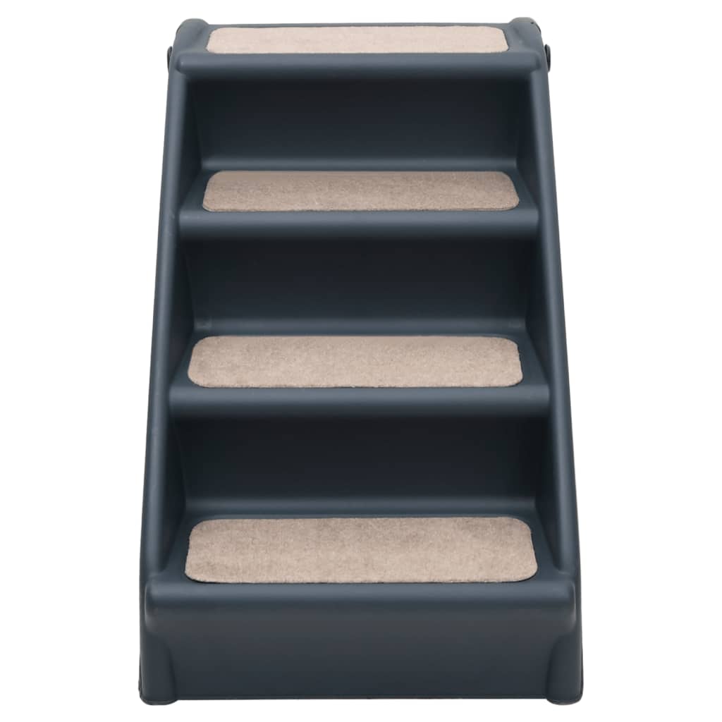 vidaXL Escalier pliable à 4 marches pour chiens Gris foncé