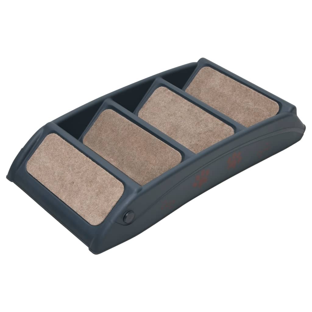 vidaXL Escalier pliable à 4 marches pour chiens Gris foncé