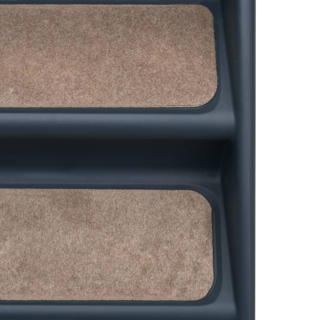 vidaXL Escalier pliable à 4 marches pour chiens Gris foncé